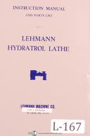 Lehmann-Lehmann Type Hydratrol Lathe Instruction and Parts List Manual Year (1945)-H.S. Hydratrol-01